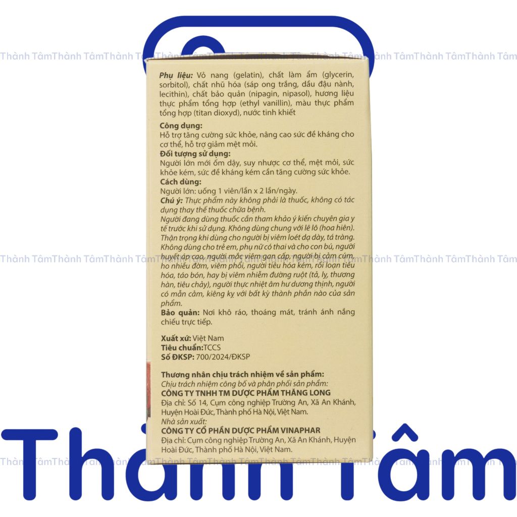 Viên uống Vitamin 20B bổ sung vitamin nhóm B, hỗ trợ tăng đề kháng, sức khỏe, giảm suy nhược cơ thể