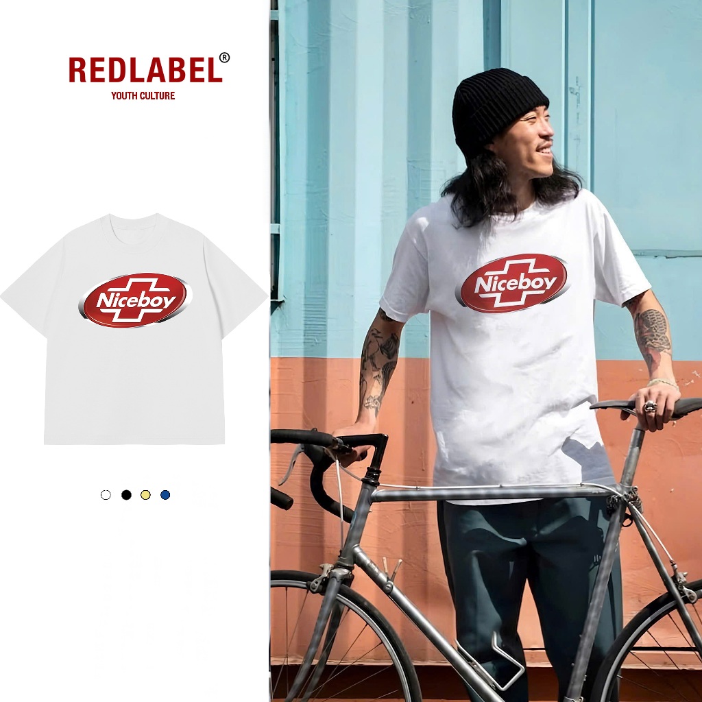 Áo Vớ Vẩn Vui Tươi REDLABEL Áo Thun NICEBOY Cotton 100% Oversize Nam Nữ TS34
