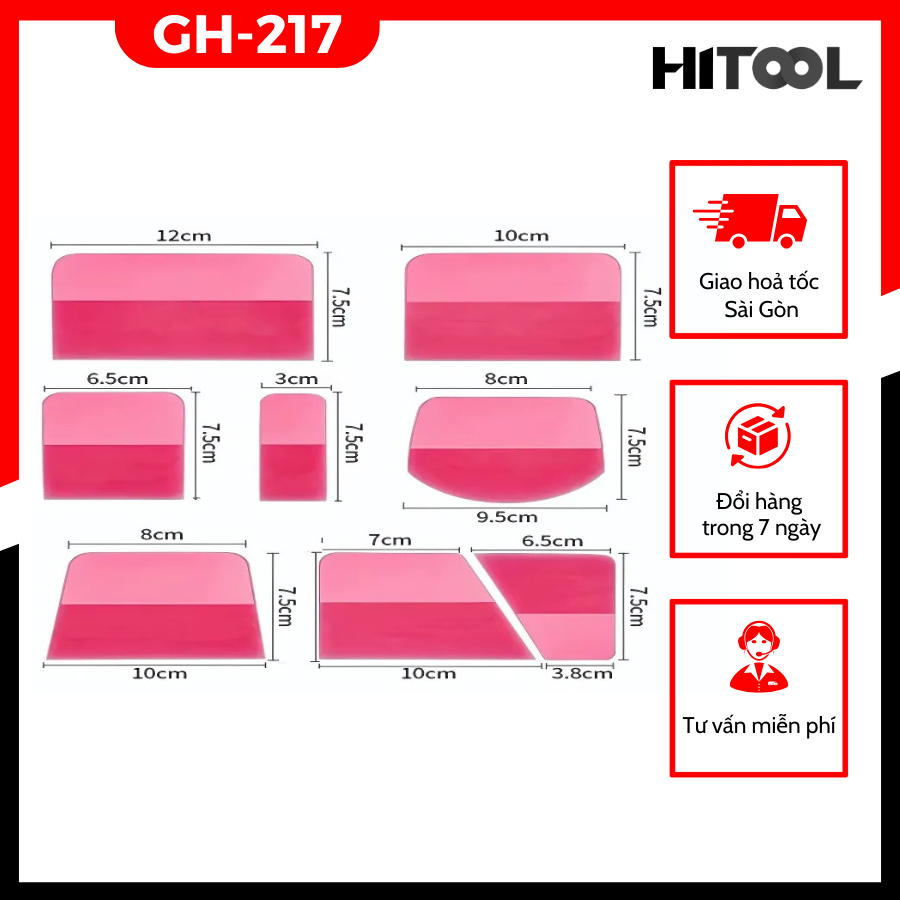 Dụng cụ gạt cao su dán decal đổi màu xe ô tô, xe máy, dán ppf bảo vệ sơn xe Hitool