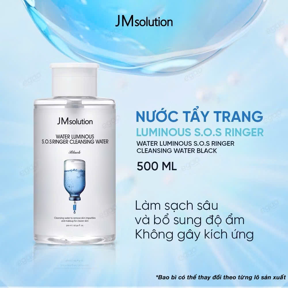 Nước tẩy trang JmSolution H9 Hyaluronic Ampoule làm sạch cấp ẩm cho mọi loại da 500ml