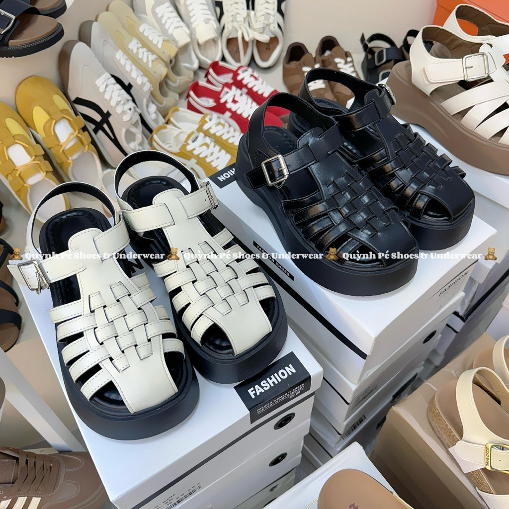 (SẴN) SANDAL RỌ ĐẾ BÁNH MÌ CAO 4CM HÀNG QC - GIÀY DÉP QUỲNH PÉ B606