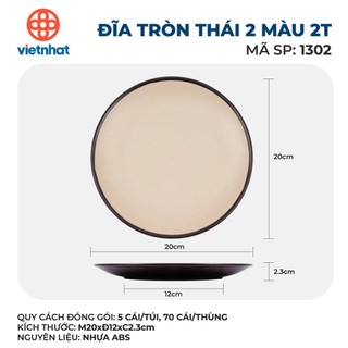 Đĩa tròn nhựa Việt Nhật 2 màu cao cấp nhiều size ms: 1300, 1301, 1302, 1303, 1304