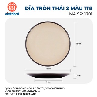 Đĩa tròn nhựa Việt Nhật 2 màu cao cấp nhiều size ms: 1300, 1301, 1302, 1303, 1304