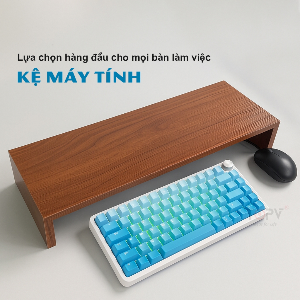 Kệ Máy Tính Vân Gỗ Giá Nâng Pc Mở Rộng Bàn Làm Việc Kệ Decor Để Màn Hình Hyperwork Có Ổ Điện Tiện Lợi - Hình Ảnh Thực Tế