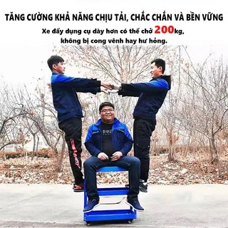 Xe đẩy dụng cụ 3 tầng chuyên dụng tặng kèm khay đựng và giá treo