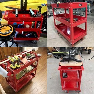 Xe đẩy dụng cụ 3 tầng chuyên dụng tặng kèm khay đựng và giá treo