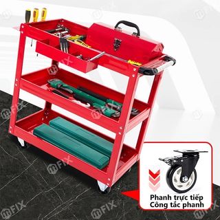 Xe đẩy dụng cụ 3 tầng chuyên dụng tặng kèm khay đựng và giá treo