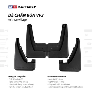 B-FACTORY Dè Chắn Bùn Nhựa PP Cho VinFast VF3 Đen