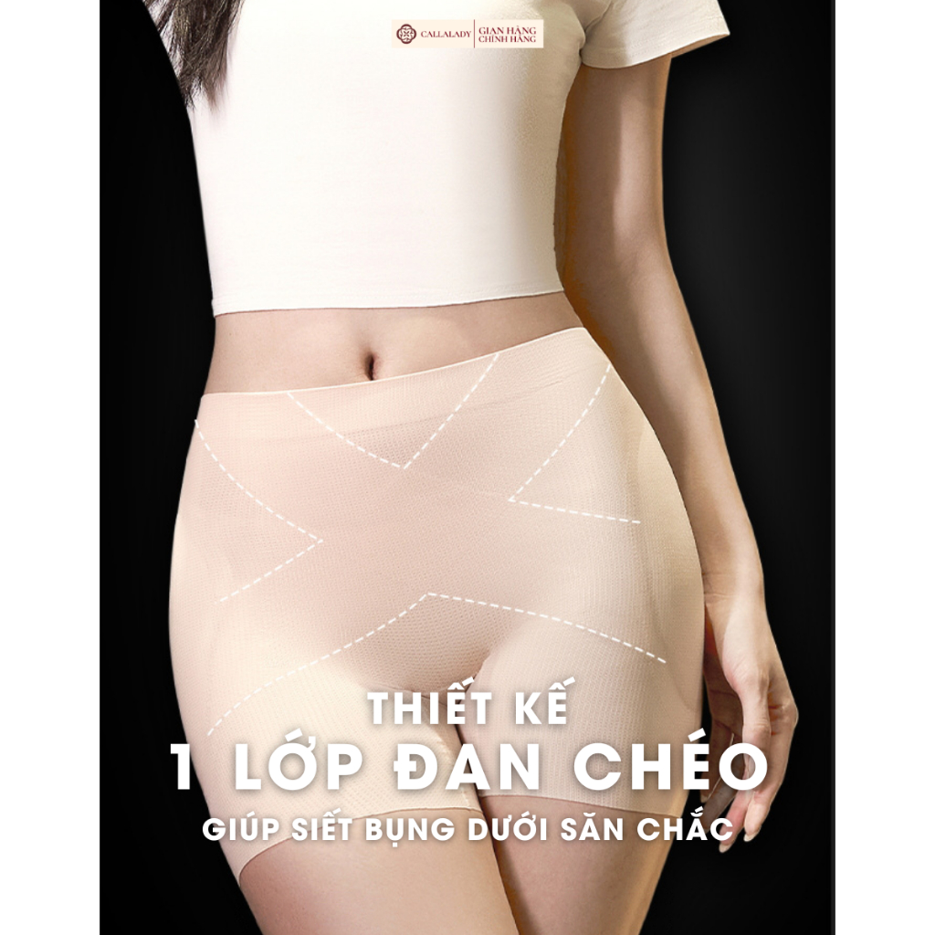 Quần độn hông tự nhiên Callalady không lộ viền, siết eo, nâng mông, nịt bụng dưới, siết đùi, chất liệu tổ ong 24