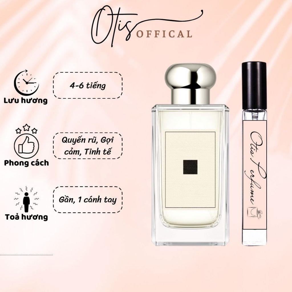 Nước Hoa Chiết 10ml Unisex J M White J a s m i n e & M.i.n.t Hương thơm Quyến rũ, Gợi cảm, Tinh tế