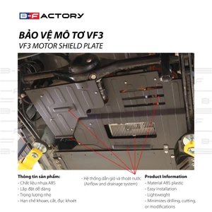 B-FACTORY Tấm Bảo Vệ Mô Tơ Nhựa ABS Cho VinFast VF3 Đen