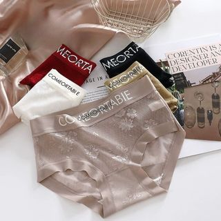 Quần lót nữ ren hoa cạp vừa tôn dáng bản lưng cao gợi cảm in chữ cá tính quyến rũ DEVARI L1268