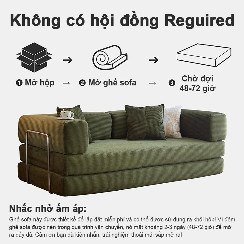 Sofa phòng khách Thiết kế 2 trong 1 Đơn giản Bắc Âu ghế sofa giường Velvet cao cấp ghế sofa lười | BigBuy360 - bigbuy360.vn