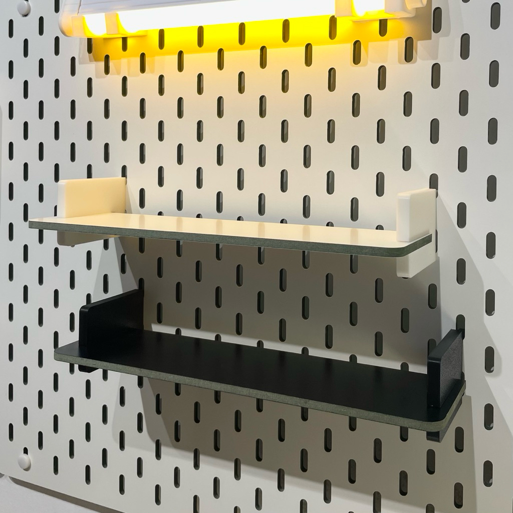 Kệ Gỗ Chữ U Có Vách Cho Bảng Pegboard (Kèm chân đỡ) | Phụ Kiện Pegboard Đa Nă