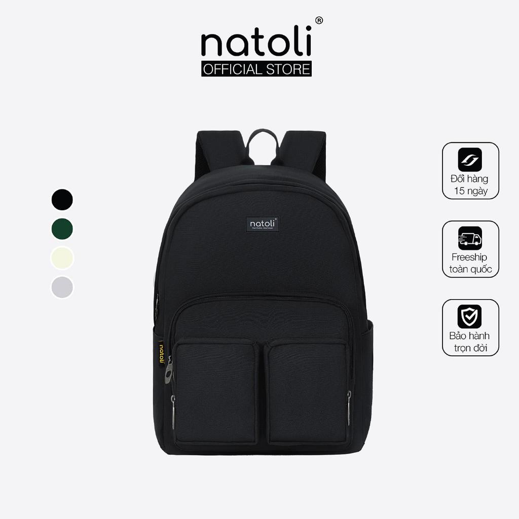 Balo thời trang nam nhiều ngăn NATOLI vải canvas balo sinh viên basic ...