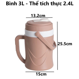 Bình ủ nhiệt nhựa Việt Nhật cao cấp dung tích 1L 2L 3L 3.8L ms: 0116, 0118, 0119, 0120