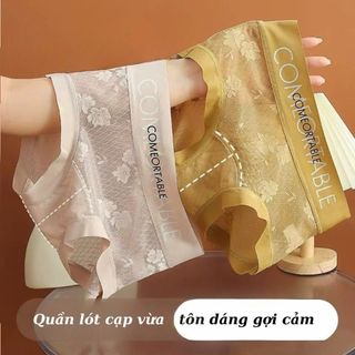 Quần lót nữ ren hoa cạp vừa tôn dáng bản lưng cao gợi cảm in chữ cá tính quyến rũ DEVARI L1268