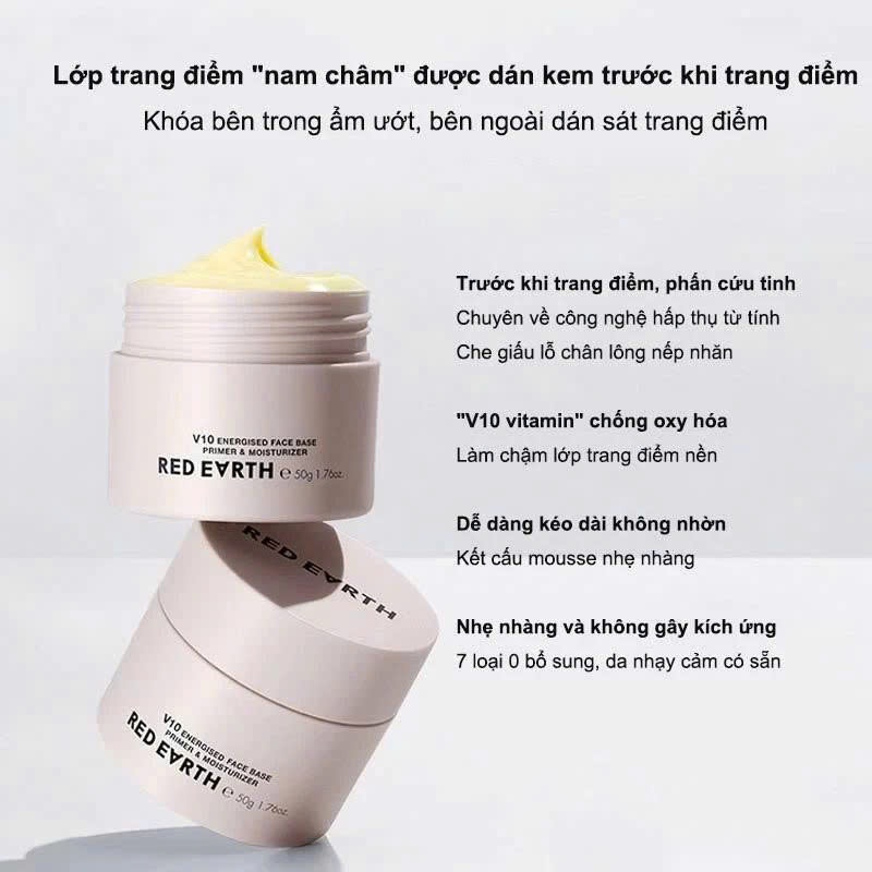 Kem Lót RED EARTH V10 Chính Hãng Kem Lót Trang Điểm Dưỡng Ẩm Cao Cấp Che Lỗ Chân Lông