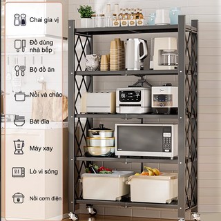 BMZAR Kệ Sắt Đa Năng Kệ gấp gọn Kệ Để Đồ kệ nhà bếp kệ lò vi sóng để đồ nhà bếp Xếp Gọn Có Bánh Xe
