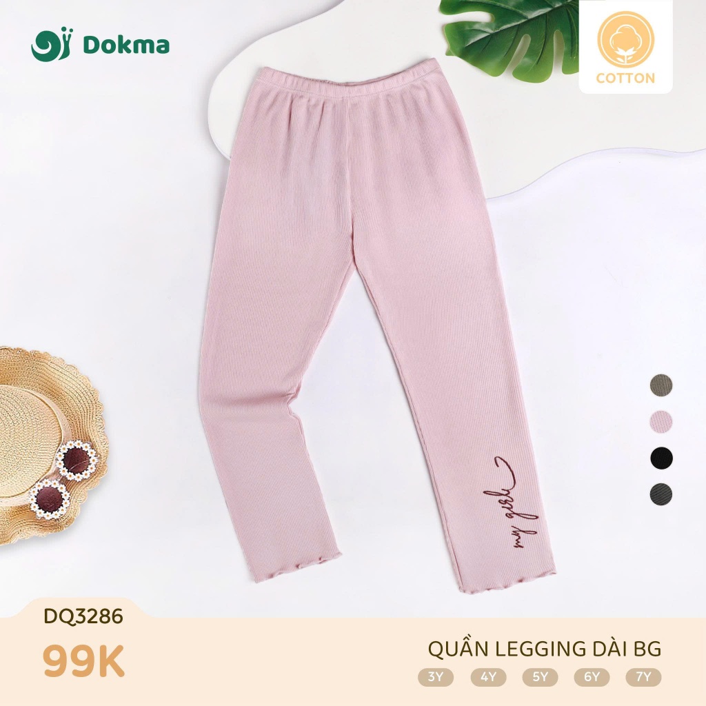 (11-22kg, 2-6Y) Quần Legging Dokma Bé Gái DQ2366