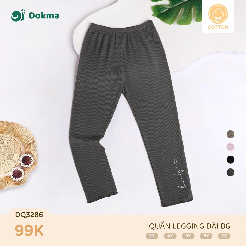 (11-22kg, 2-6Y) Quần Legging Dokma Bé Gái DQ2366