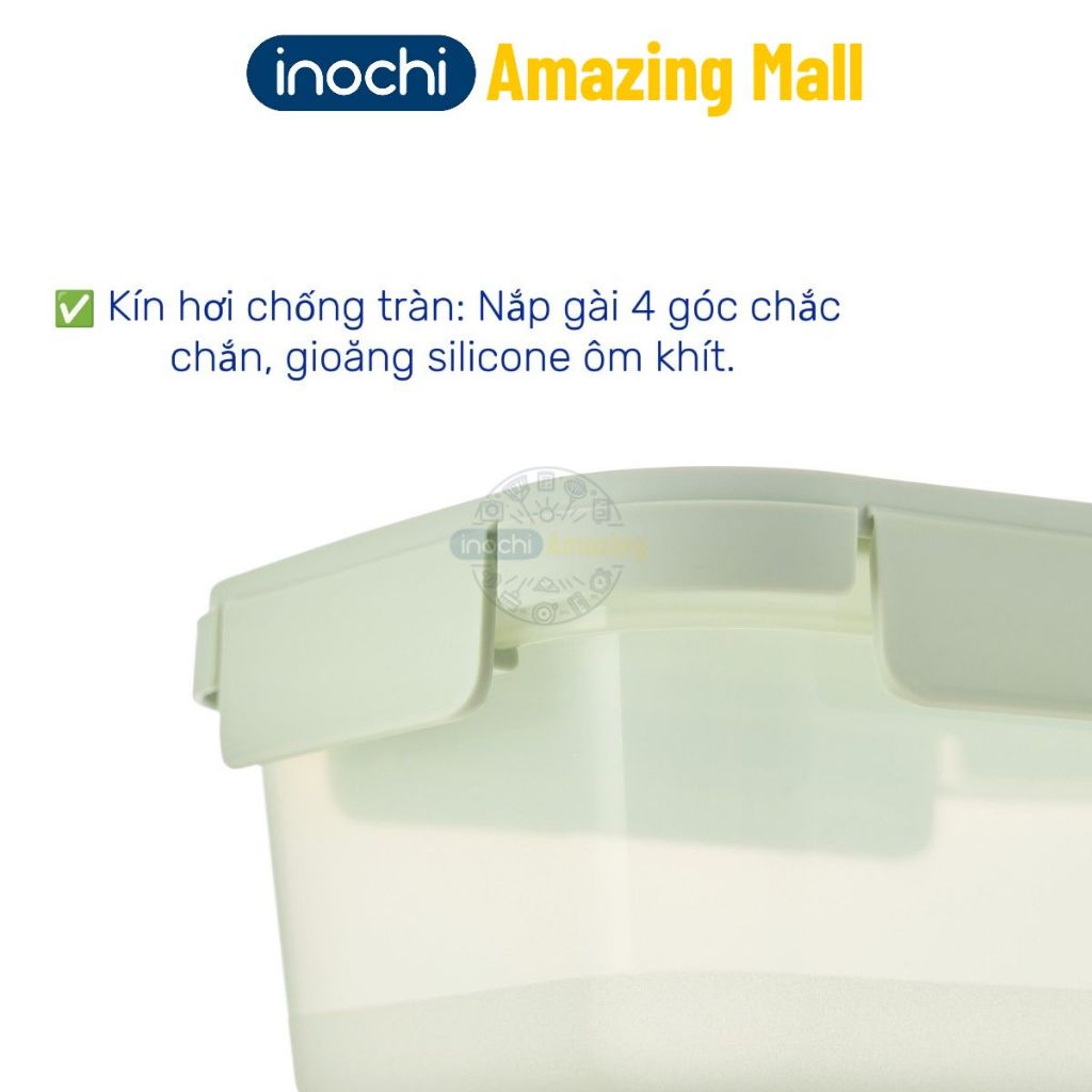 [MỚI VỀ] Hộp thực phẩm nắp gài Inochi nhựa PP nguyên sinh an toàn, nhiều dung tích, dùng được trong lò vi sóng