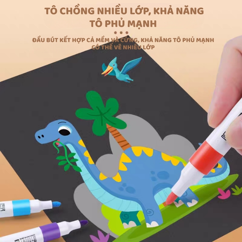 Hộp Bút Lông Màu Acrylic - Mực Chống Lem, Nhanh Khô, Nét Đều, An Toàn Cho Bé, Dùng Vẽ Tranh