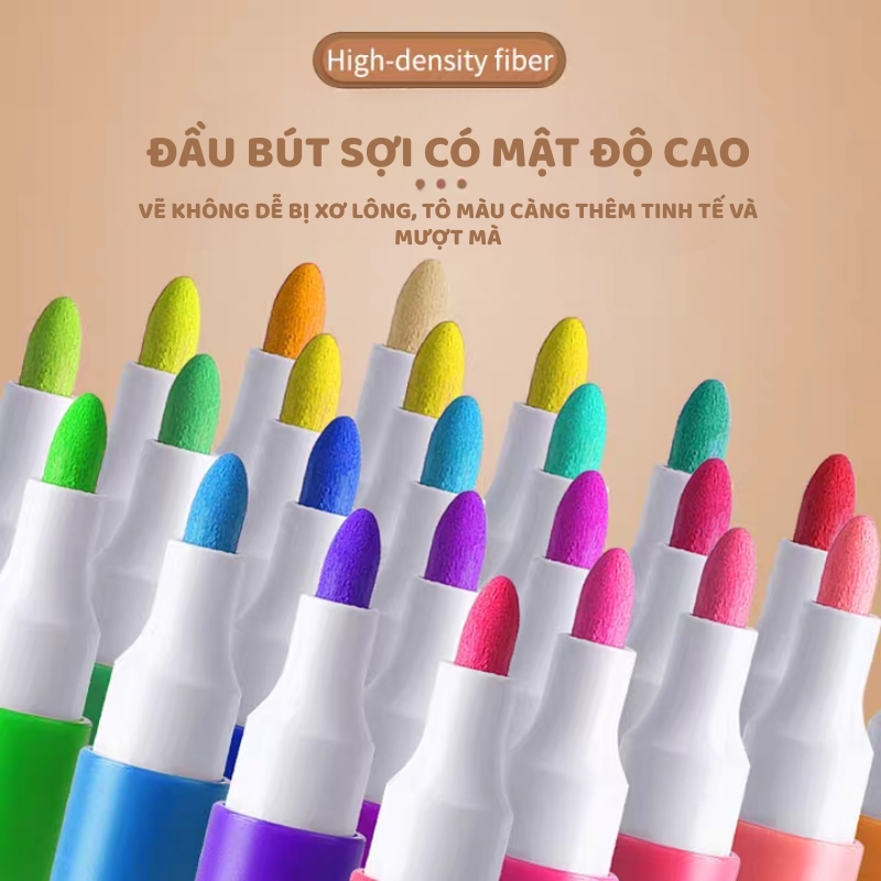 Hộp Bút Lông Màu Acrylic - Mực Chống Lem, Nhanh Khô, Nét Đều, An Toàn Cho Bé, Dùng Vẽ Tranh