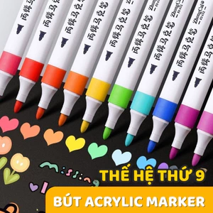 Hộp Bút Lông Màu Acrylic - Mực Chống Lem, Nhanh Khô, Nét Đều, An Toàn Cho Bé, Dùng Vẽ Tranh
