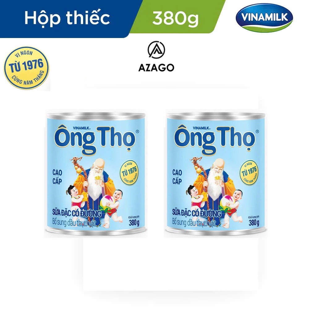 COMBO 02 HỘP SỮA ĐẶC CÓ ĐƯỜNG ÔNG THỌ CHỮ XANH HỘP THIẾC 380G - AZAGO ...