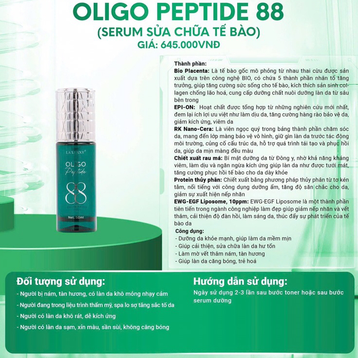 Serum Phục Hồi Da, Sửa Chữa Tế Bào Oligo Peptide 88 LALUXXY Tái Tạo & Dưỡng Ẩm Chuyên Sâu