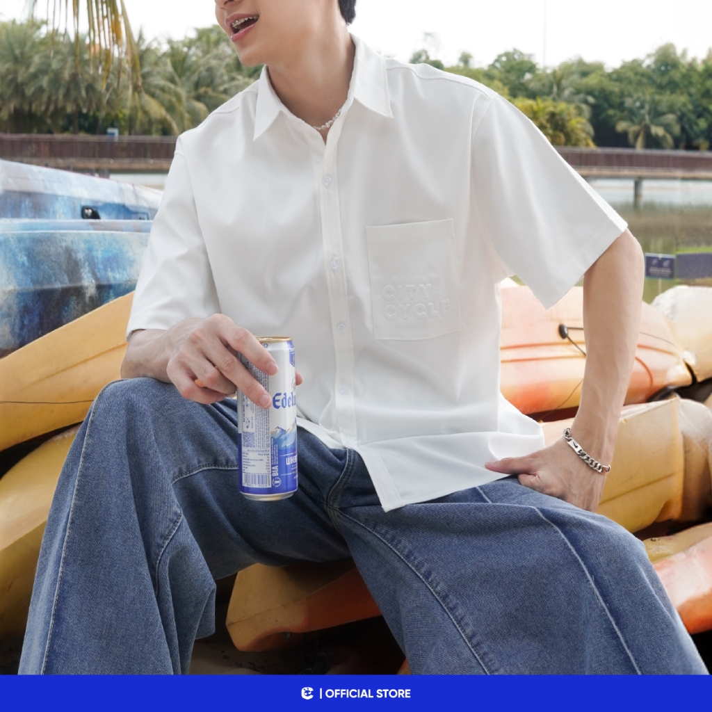 Áo sơ mi ngắn tay boxy basic nam nữ Local Brand Chính Hãng City Cycle Áo sơ mi Comfy