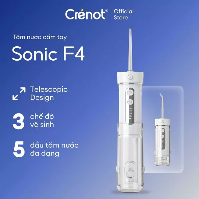 Máy tăm nước UNIQ Sonic F4 vệ sinh răng miệng tam nuoc mini gấp gọn cầm tay tăm nước du lịch nhỏ gọn chống thấm nước