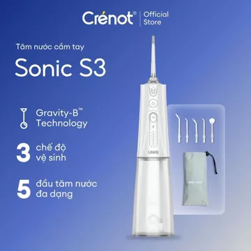 Máy tăm nước UNIQ Sonic S3 vệ sinh răng miệng tam nuoc mini nhỏ gọn cầm tay tăm nước du lịch chống thấm nước