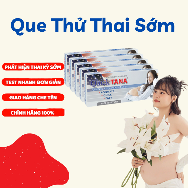 Combo 5 que thử thai nhanh QuickTana Có Cốc Đựng, Bản To, Test Nhanh