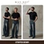 WHY.NOT STRIPED DENIM - Quần Jeans Nam Nữ Kẻ Sọc Túi Chéo Ống Suông Rộng Phủ Giày