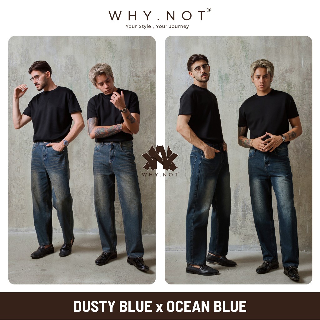 [CÓ BIGSIZE] - Quần Jeans Nam WHY.NOT OCEAN BLUE JEANS- Quần Jean Nam Màu Xanh Đậm Ống Suông