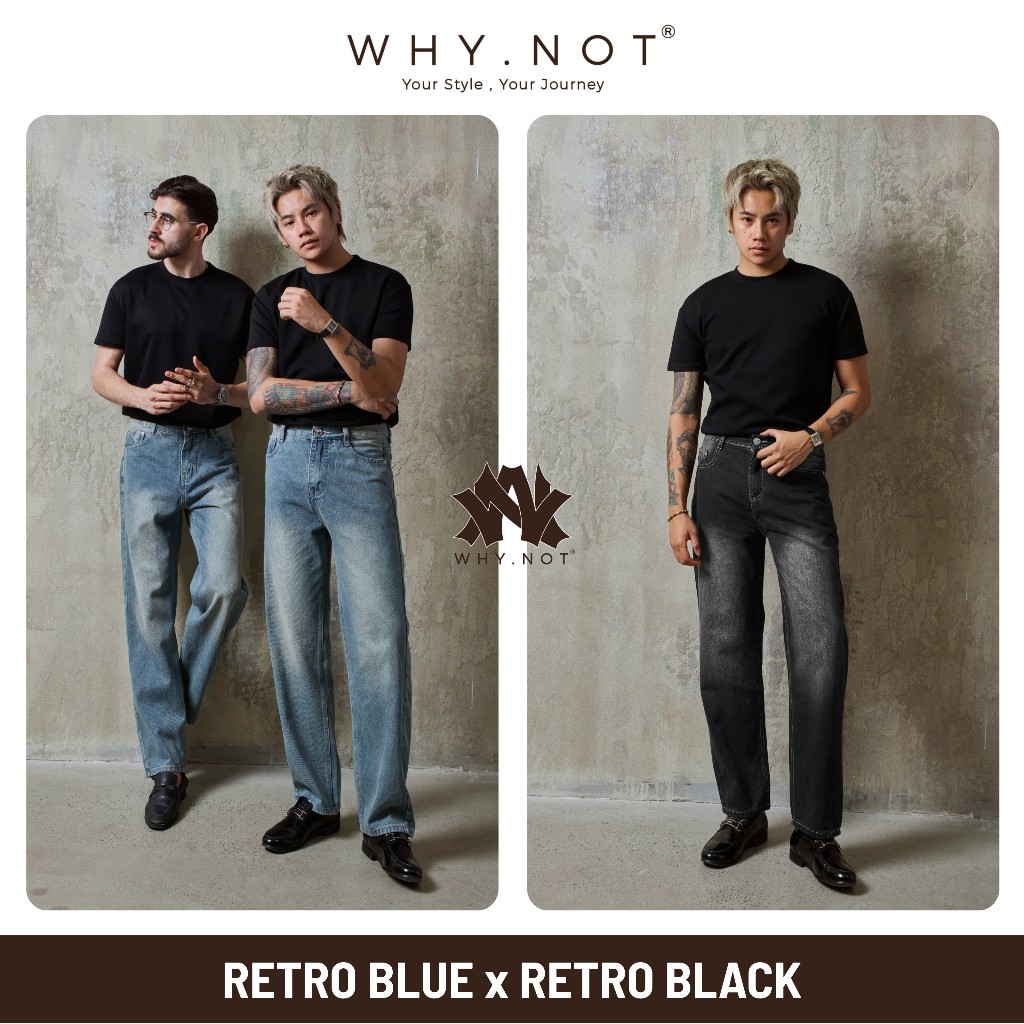[ĐỨC THUẬN x WHY.NOT] Quần Jean Nam WHY NOT Retro Black Jeans - Quần Jeans Nam Ống Suông Retro Đen
