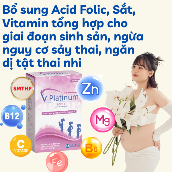 ( DATE MỚI - CHÍNH HÃNG ) Viên uống 5-MTHF hộp 30 viên Bổ sung AcidFolic/ Folate, Sắt, Vitamin Tổng Hợp Hỗ Trợ Phòng Ngu