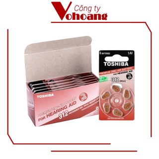 Pin máy trợ thính Toshiba 312 (pin PR41) Premium Zinc-Air chính hãng tương thích với mọi thiết bị