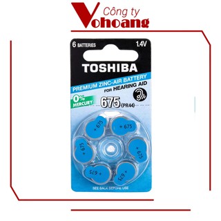Pin máy trợ thính Toshiba 675 (pin PR44) Premium Zinc-Air chính hãng tương thích với mọi thiết bị