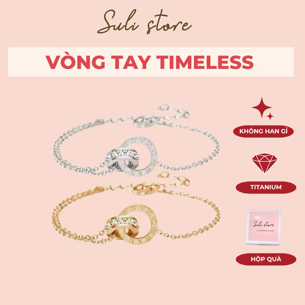 KHÔNG ĐEN GỈ - Vòng tay TIMELESS titan Suli store Phụ Kiện