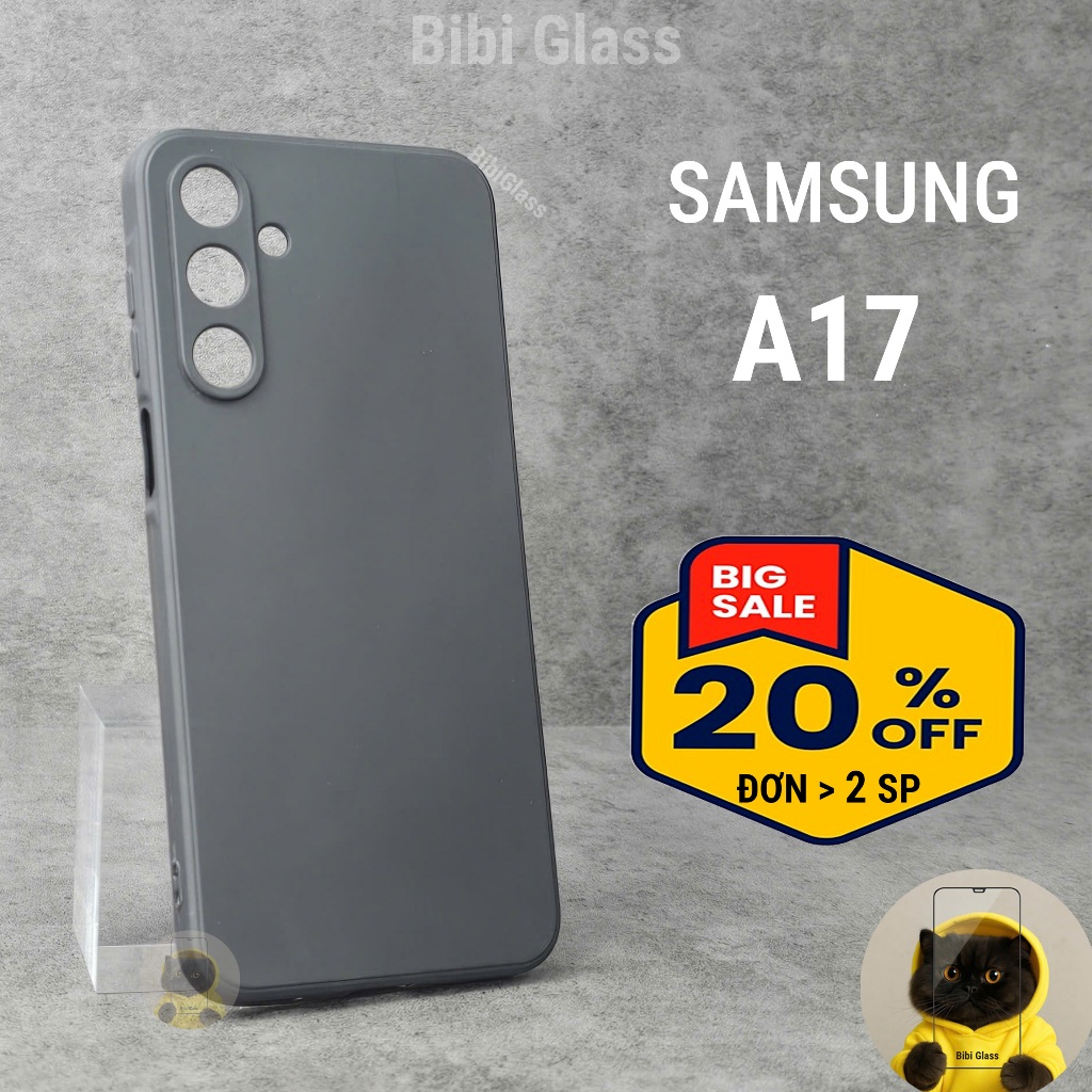 Ốp lưng Samsung A17 5G đen tpu cạnh vuông silicon chống sốc bảo vệ camera đt ss sharkcase