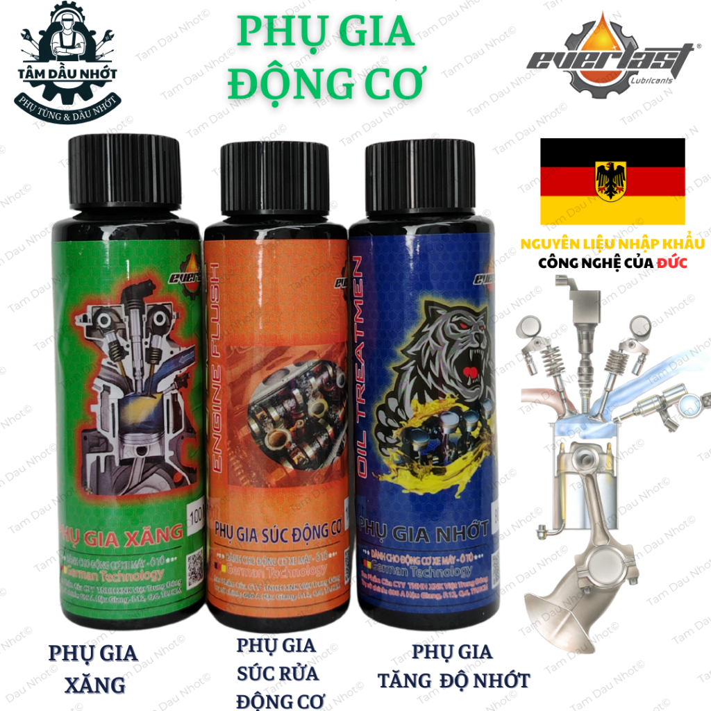 Bộ 3 Phụ Gia Bảo Dưỡng Động Cơ EVERLAST - Nguyên liệu nhập khẩu của ĐỨC