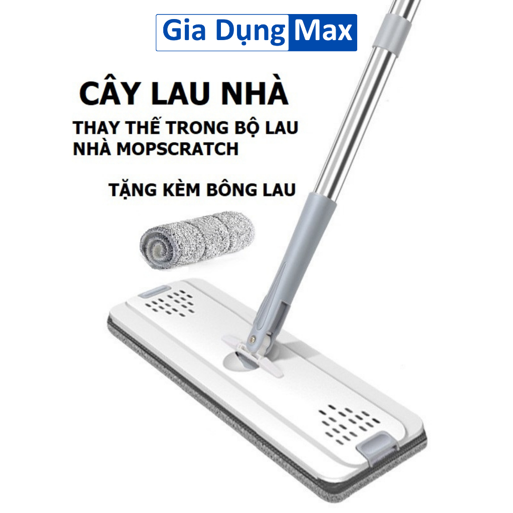Cây Lau Nhà Thay Thế Dùng Cho Bộ Lau Nhà Hai Ngăn Tháo Rời, Bông Lau 2 Đầu Gài 12x33cm