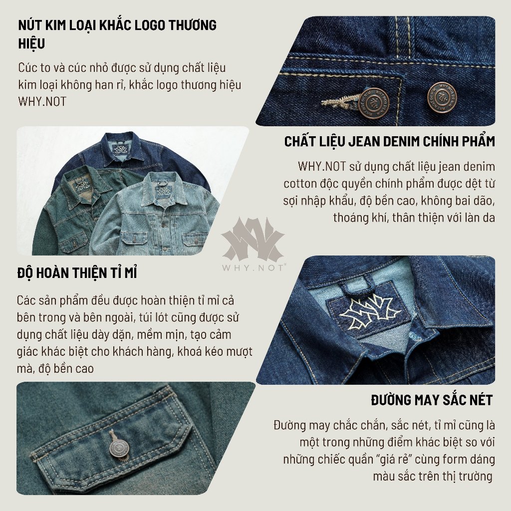 [WHY.NOT] Indigo Jeans Jacket - Áo Khoác Jean Nam Form Rộng Màu Indigo
