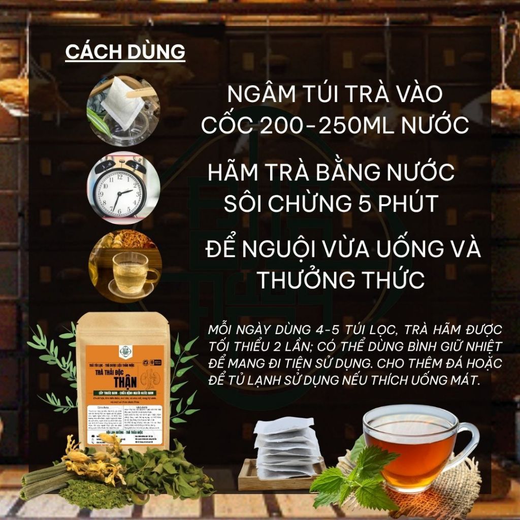 Trà Thải Độc Thận -Bội Lan Đường -V.iêm Thận Tiết Niệu,Sỏi Thận, Phục Hồi chức năng thận -Túi 50 lọc