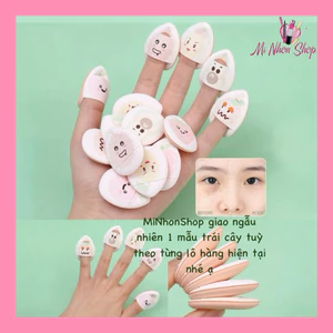 Mút mini finger tay Trái Cây Hoa quả cho trang điểm nền, che khuyết điểm, dặm má kem, phấn nền