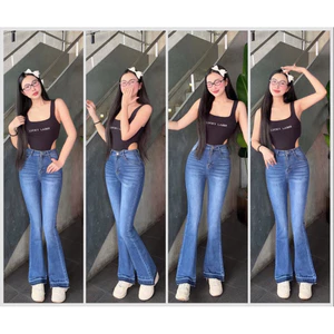 98-100cm Quần Jeans Nữ Lưng Cao Co Giãn Kiểu Lai xoã