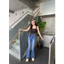 98-100cm Quần Jeans Nữ Lưng Cao Co Giãn Kiểu Lai xoã